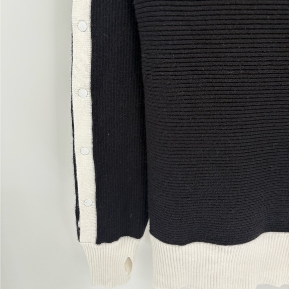 Blanc Noir Snap Button Intercept Cashmere Blend Pullover Sweater Size Small - Picture 3 of 15